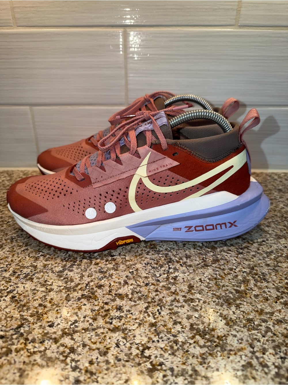 Nike Women’s Pink and Lavender ZoomX Trail Running Shoes - Picture 2 of 9